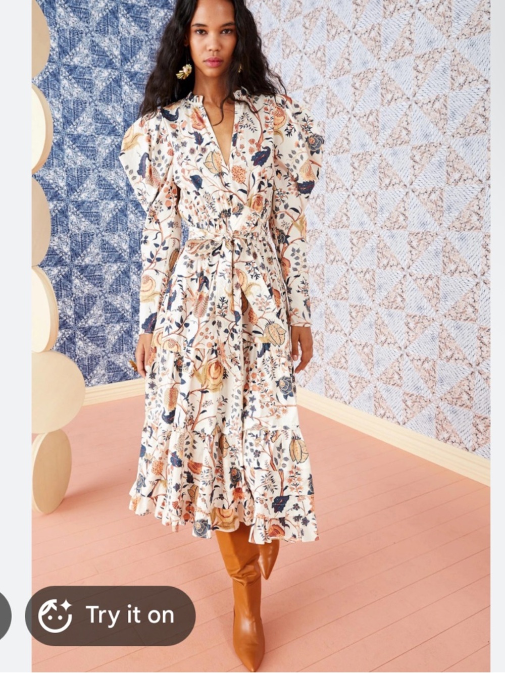 Ulla Johnson Floral Midi Dress in Size 2